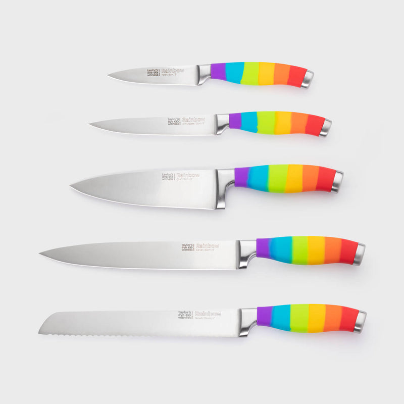 Taylor's Eye Witness 5-Piece Kitchen Knife Block Set - Rainbow