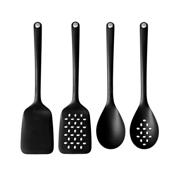 Robert Welch Signature Large Nylon Non-Stick Slotted Spoon - Black - Potters Cookshop