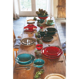 Rose & Tulipani Concerto Rosso Fuoco Fire Red Soup Bowl With Handles - 14cm
