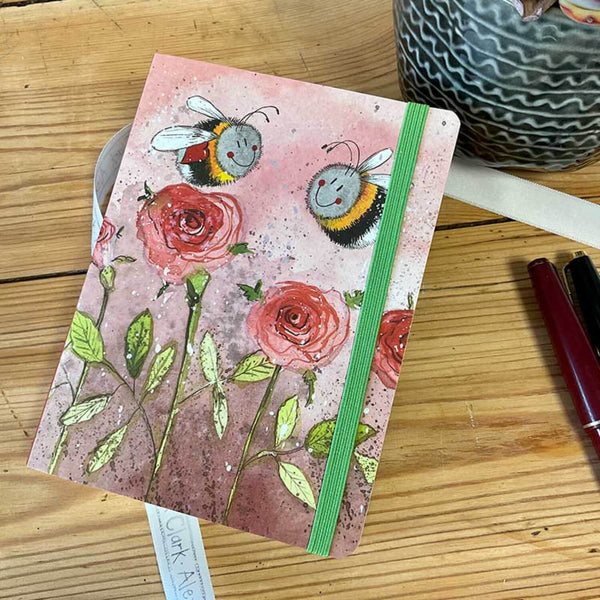 Alex Clark Small Chunky Notebook - Bees & Roses