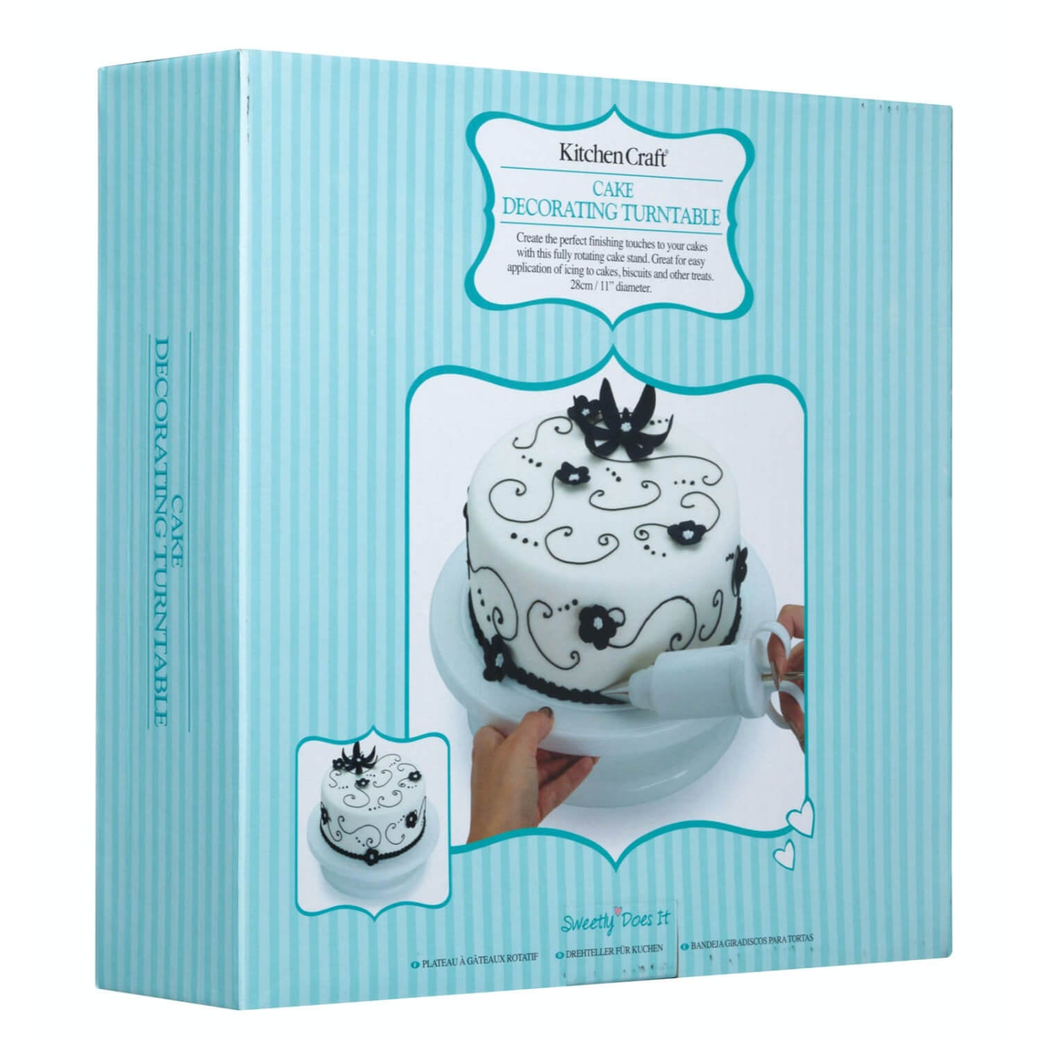 KITCHENCRAFT SWEETLY DOES IT TURNTABLE CAKE STAND, GIFT BOX, GLASS - View #8