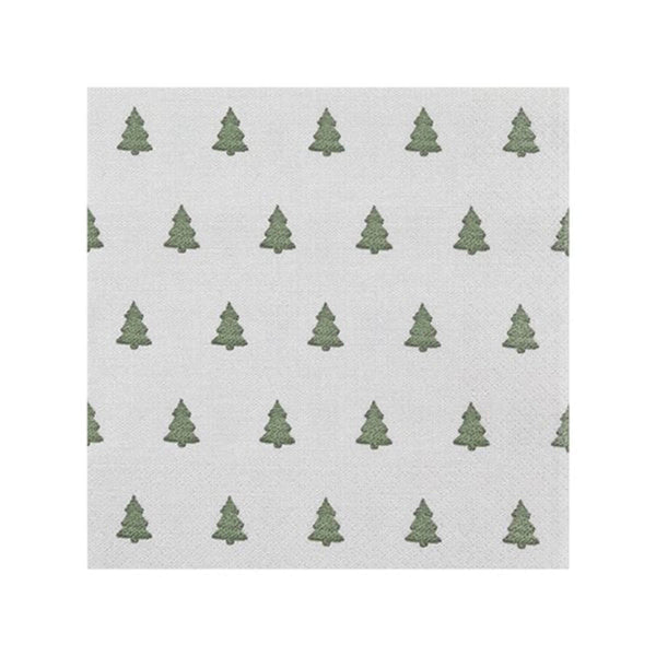 Stow Green Christmas Napkins Linen Trees - Green