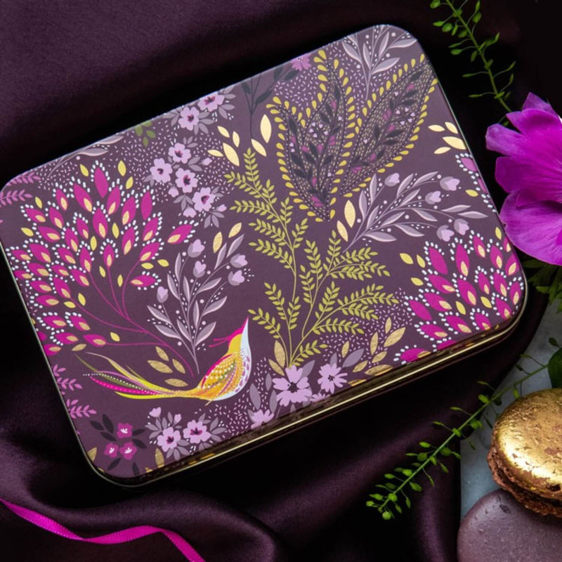 Sara Miller London Haveli Garden Small Rectangular Tin - Plum Songbird