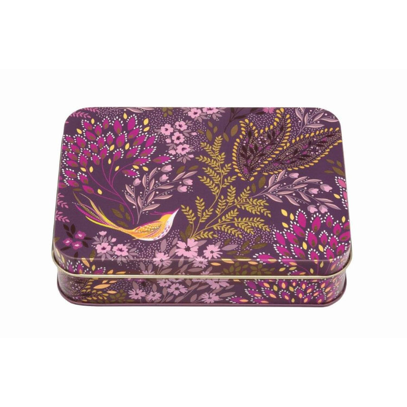 Sara Miller London Haveli Garden Small Rectangular Tin - Plum Songbird