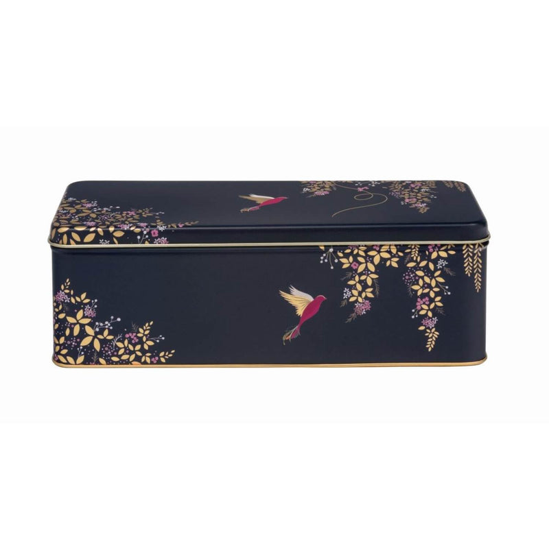 Sara Miller London Long Deep Rectangular Tin - Navy Hummingbird