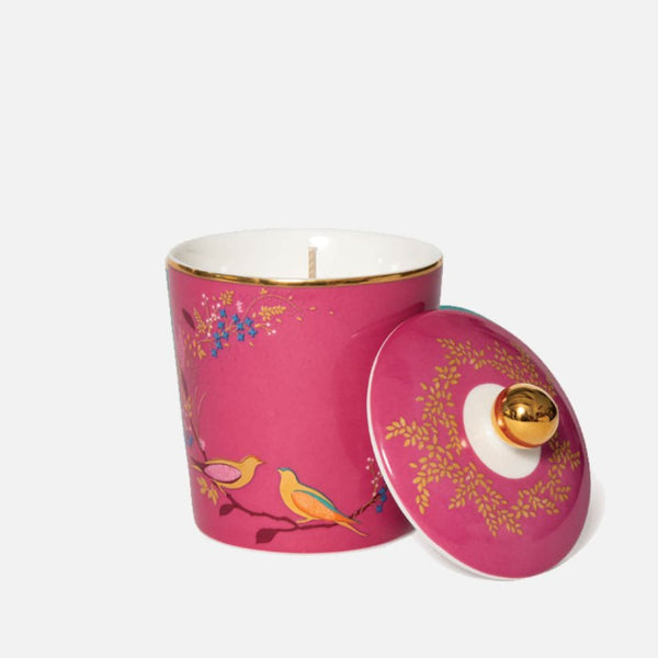 Wax Lyrical Sara Miller Sandalwood, Cardomom & Oud Candle - Pink Birds