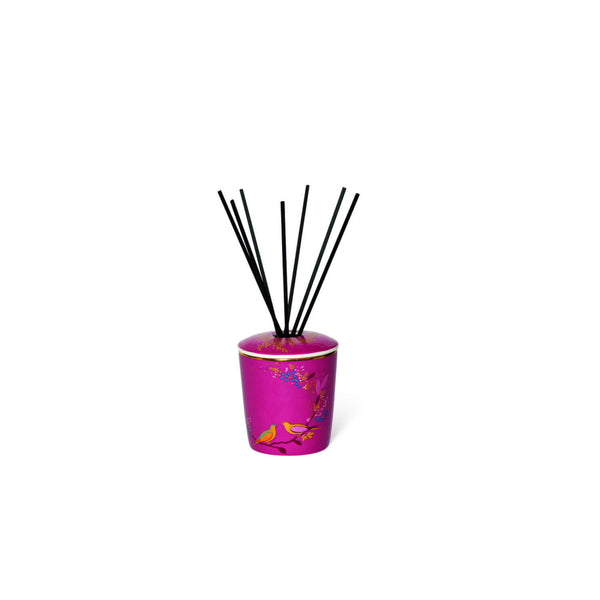 Wax Lyrical Sara Miller Sandalwood, Cardomom & Oud 200ml Reed Diffuser - Pink Birds