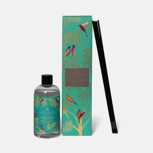 Wax Lyrical Sara Miller Mandarin, Tuberose & Wild Musk 200ml Reed Diffuser Refill - Green Birds