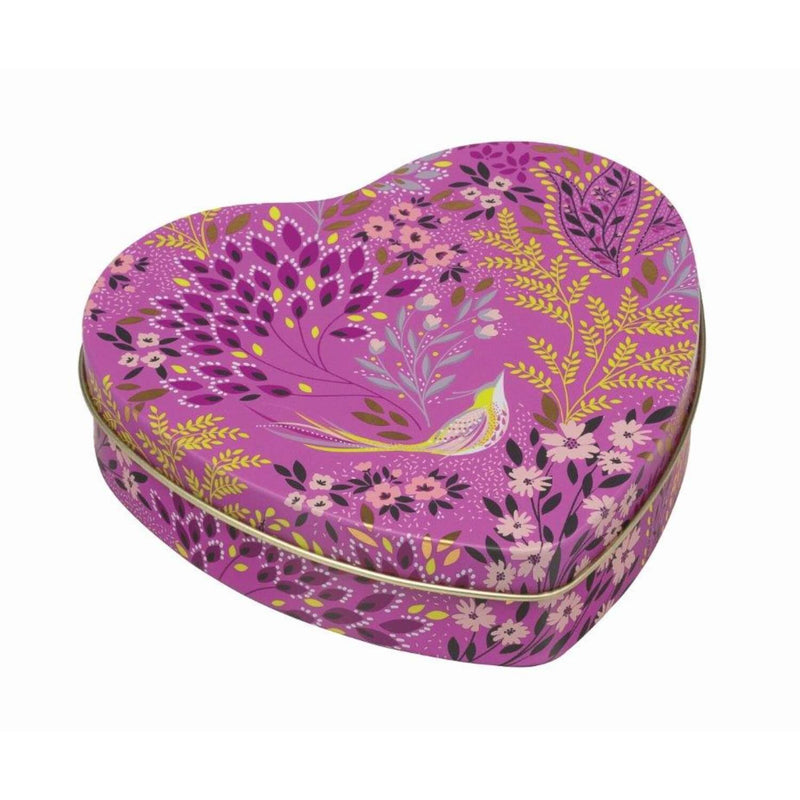 Sara Miller London Haveli Garden Small Heart Tin - Mauve Songbird