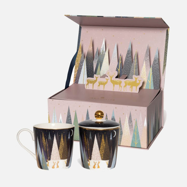 Wax Lyrical Sara Miller Mug & Candle Set - Frosted Pines