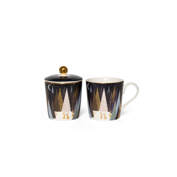 Wax Lyrical Sara Miller Mug & Candle Set - Frosted Pines