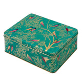 Sara Miller London Deep Rectangular Storage Tin - Green Birds