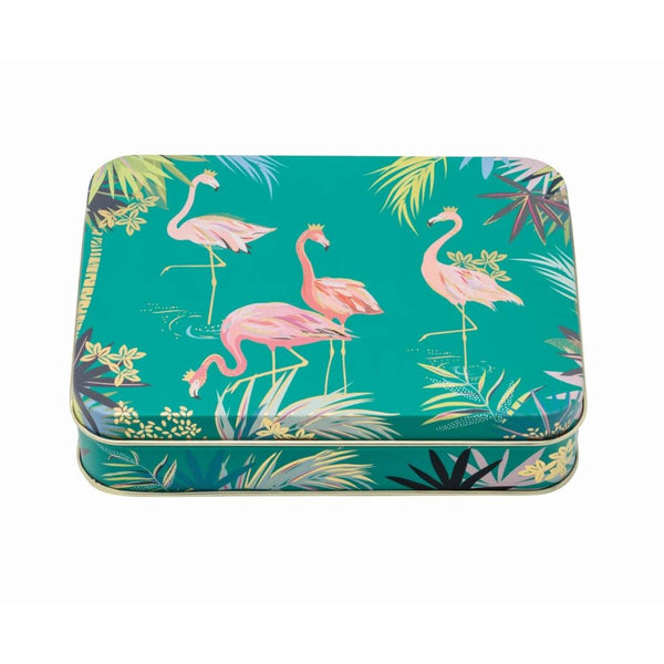 Sara Miller London Small Rectangular Tin - Flamingo