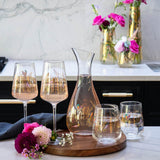 Sara Miller Chelsea Gold Leaves & Birds 440ml Wine Glasses - Set of 2