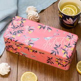 Sara Miller London Orchard Birds Deep Rectangular Tin - Coral