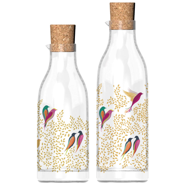 Sara Miller Chelsea Gold Leaves & Birds Glass Oil & Vinegar Set