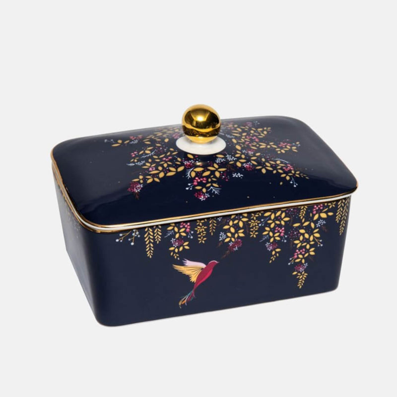 Sara Miller London Chelsea Covered Butter Dish - Navy Hummingbird