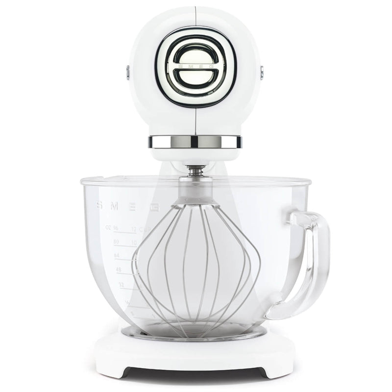 Smeg 50's Style Retro SMF13 Stand Mixer With Glass Mixing Bowl - White