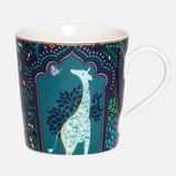 Sara Miller London 340ml Giraffe's Courtyard India Mug - Midnight