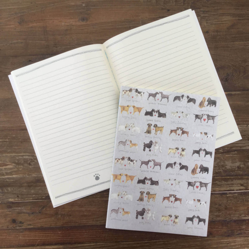 Alex Clark Large Soft Notebook - Delightful Dogs