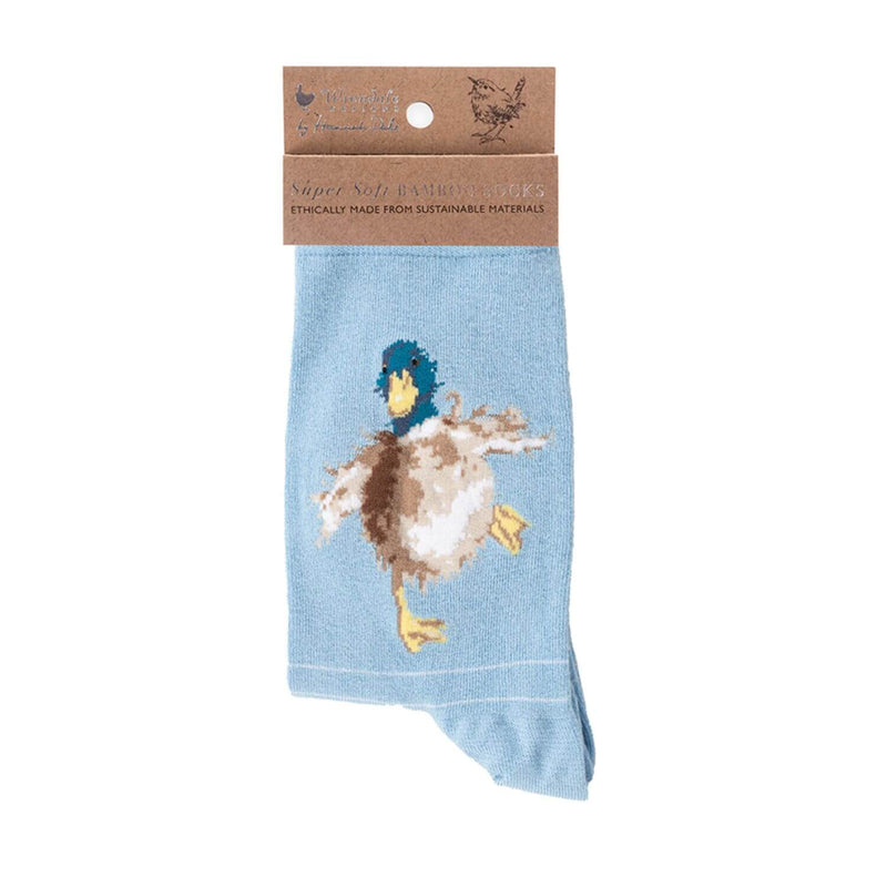 Wrendale Designs by Hannah Dale Ladies Blue Socks - A Waddle & A Quack