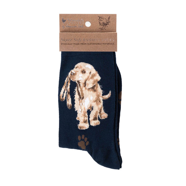 Wrendale Designs Navy Socks - Hopeful