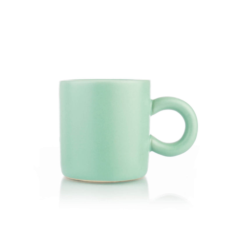 Siip Matte Espresso Cup With Round Handle - Teal