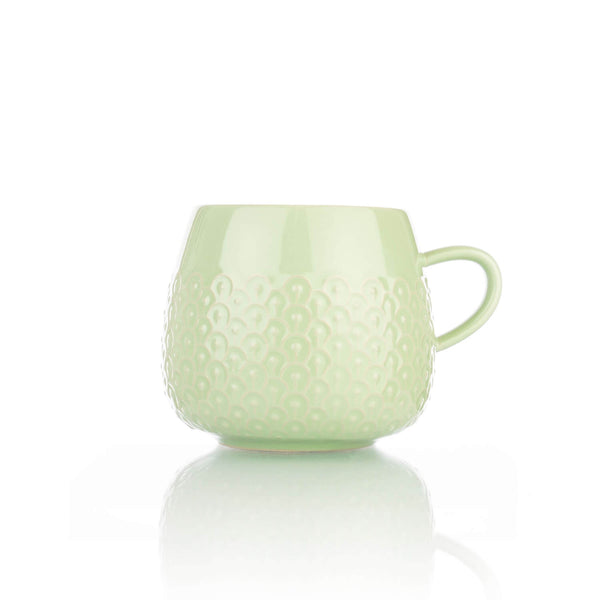 Siip Solid Colour Embossed Round Mug - Sage