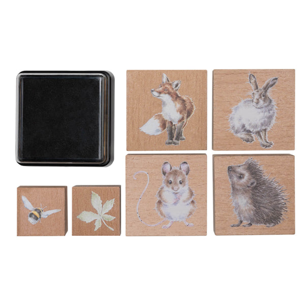 Wrendale Designs by Hannah Dale Animal 6-Piece Ink Stamp Set - The Country Set