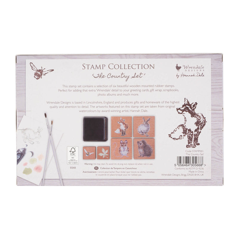 Wrendale Designs by Hannah Dale Animal 6-Piece Ink Stamp Set - The Country Set