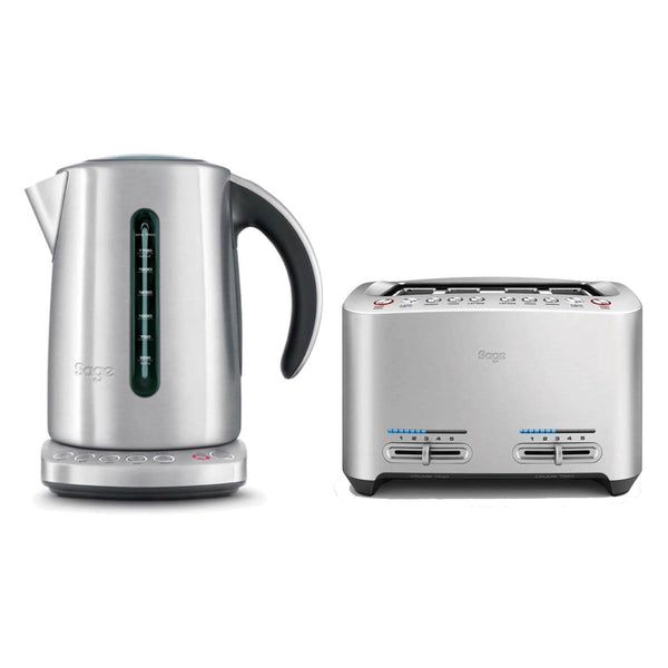 Sage Appliances Smart Kettle & 4 Slice Toaster Set - Stainless Steel
