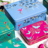 Sara Miller London Deep Rectangular Storage Tin - Green Birds