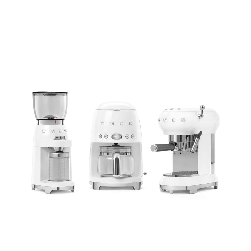 Smeg 50's Style Retro ECF02 Espresso Coffee Machine - White