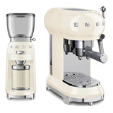 Smeg Espresso Coffee Machine & Coffee Grinder Set - Cream
