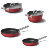 Smeg Cookware 4 Piece Non Stick Cookware Set - Red