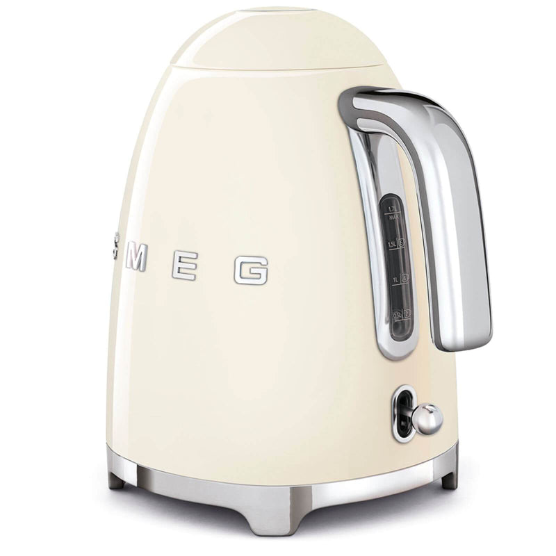 Smeg 50s Style Retro Kettle in Cream, Handle and Easy View Window