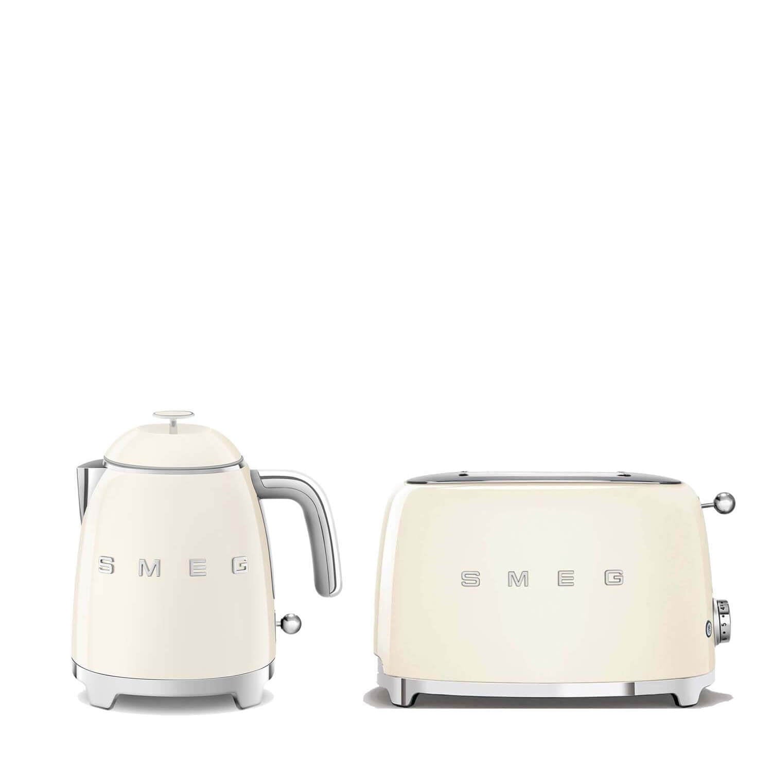 Buy Smeg | Mini Kettle & 2 Slice Toaster Set - Cream – Potters Cookshop