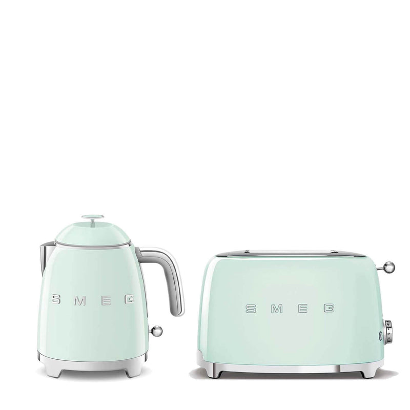 Smeg Mini Kettle & 2 Slice Toaster Set - Pastel Green
