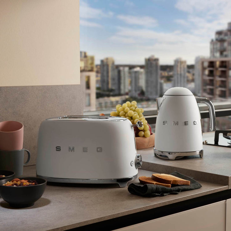 Smeg Jug Kettle & 2 Slice Toaster Set - Matte White