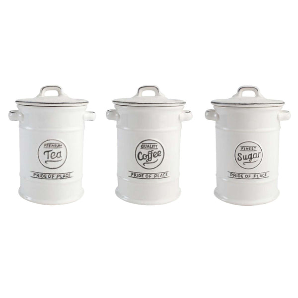 T&G Pride of Place 3 Piece Canister Set - White