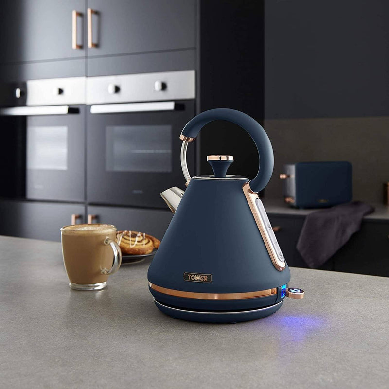 Tower midnight blue kettle and deals toaster