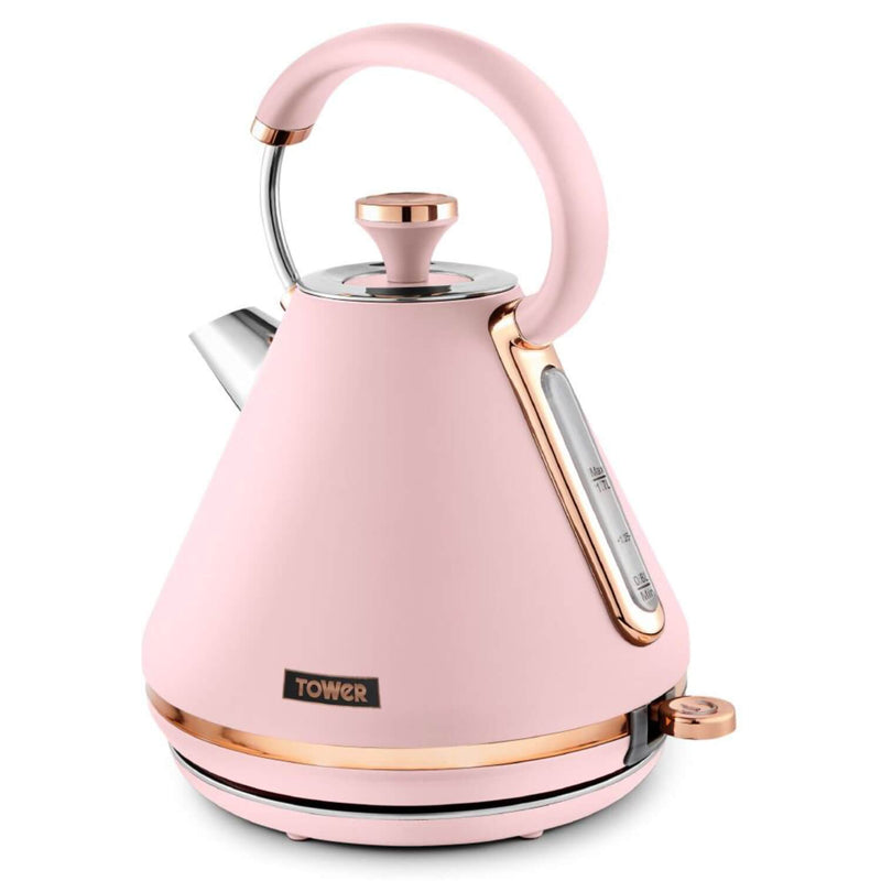 Tower Cavaletto Pyramid Kettle & 2 Slice Toaster Set - Pink & Rose Gold