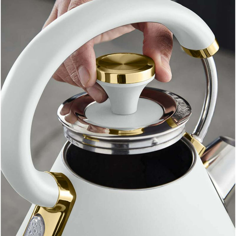 White pyramid kettle top