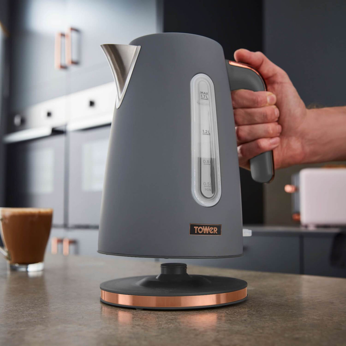 Tower cavaletto grey kettle and toaster on sale
