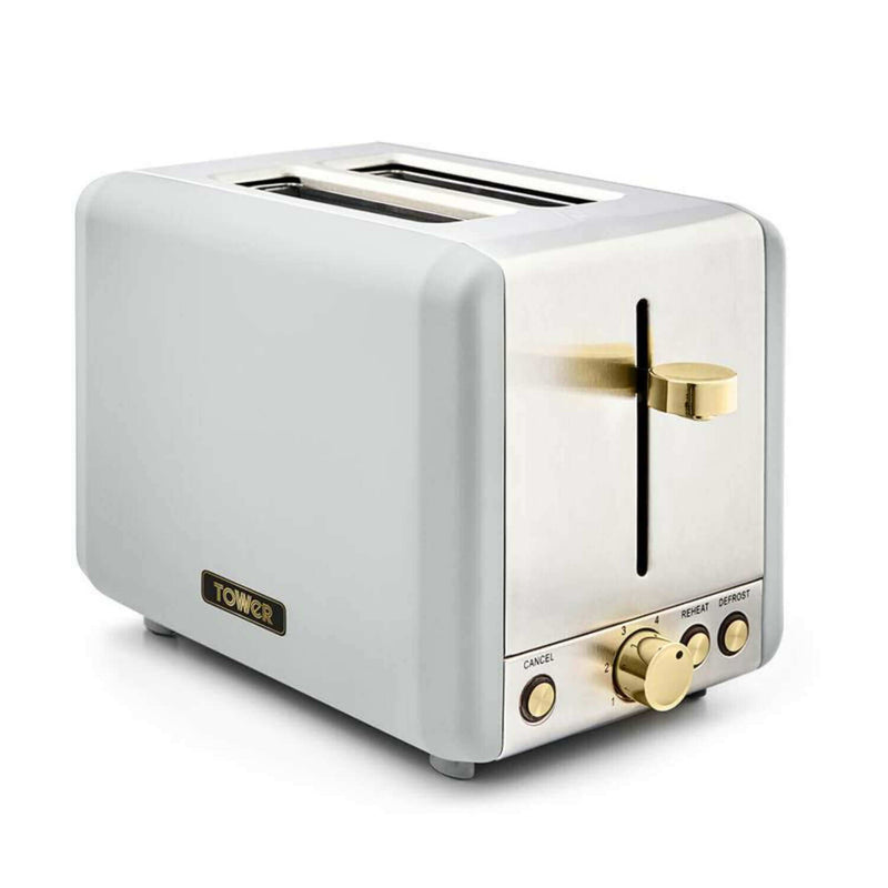 Tower Cavaletto Pyramid Kettle & 2 Slice Toaster Set - White