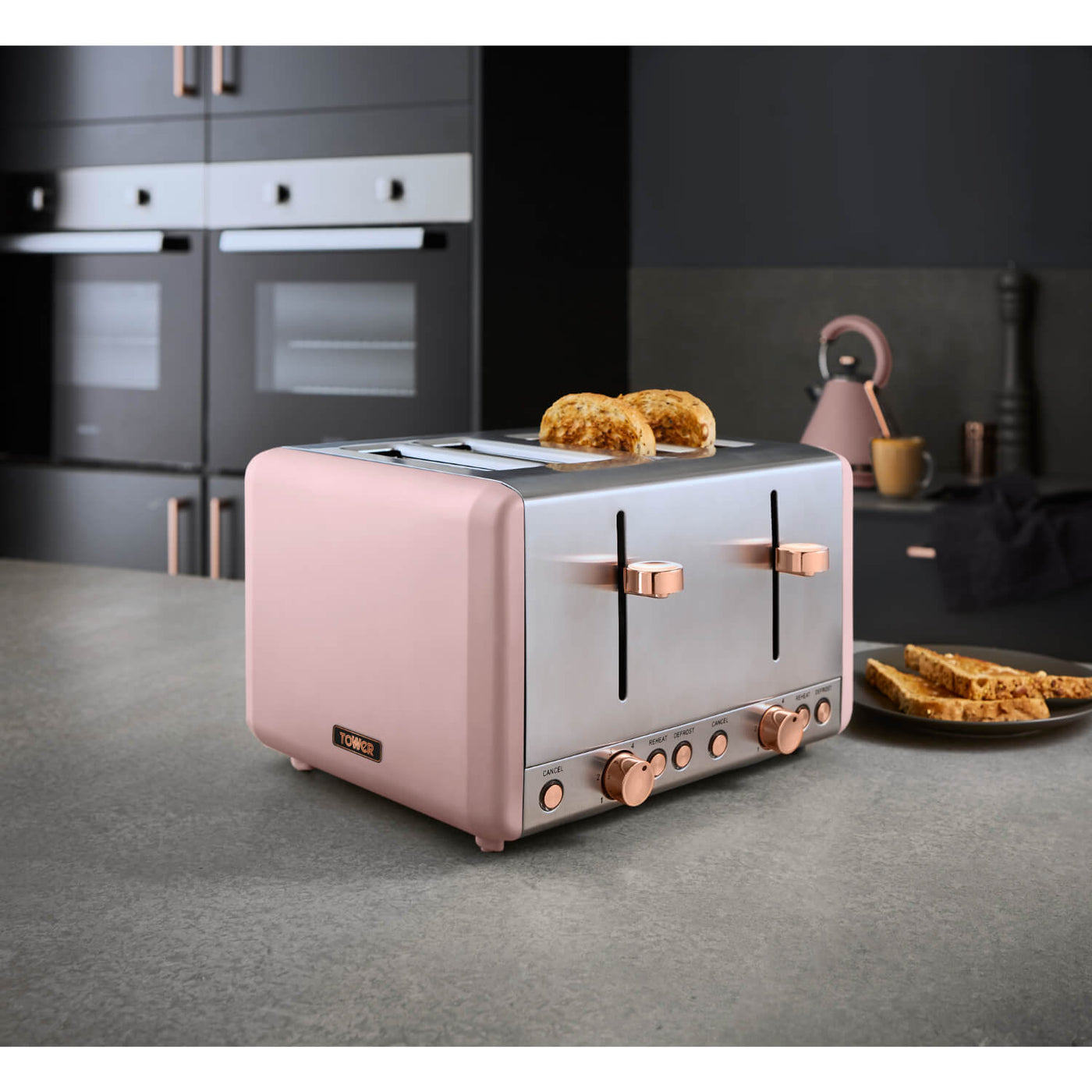 Buy Tower Cavaletto Kettle 4 Slice Toaster Set Pink Potters Cookshop