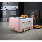 Tower Cavaletto Jug Kettle & 4 Slice Toaster Set - Pink & Rose Gold