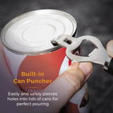 Tower Precision Plus Stainless Steel Bottle Opener With Can Puncher - Black