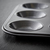 Tower Precision Plus Carbon Steel 12 Hole Non-Stick Shallow Muffin Tin - Black