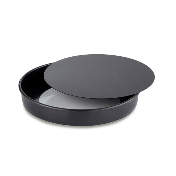 Tower Precision Plus Carbon Steel 23cm Round Non-Stick Loose Base Sandwich Tin - Black